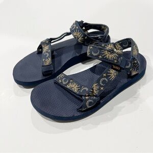 Teva Celestial Blue and Gold Sport Sandals with Adjustable Straps